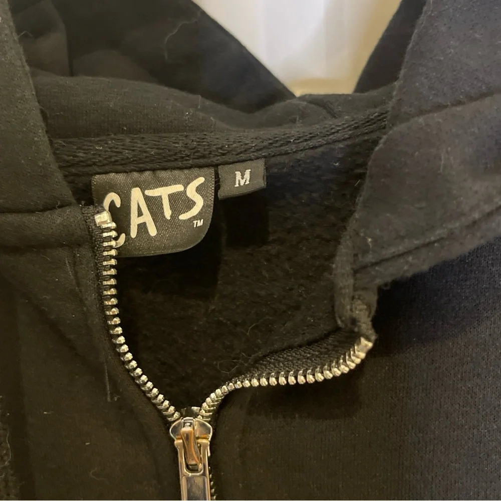 CATS Musical Official Zip Up Hoodie Size Medium Adult With Cat Ears Hood 1981 - Picture 5 of 7
